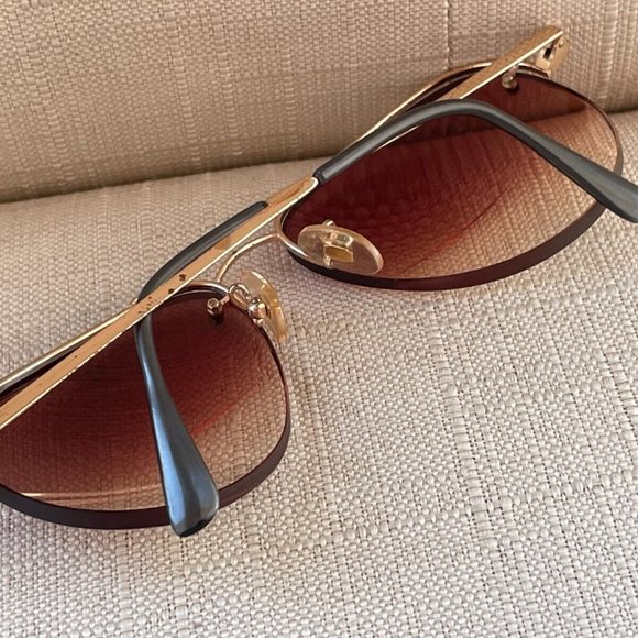 Ottet Frame France Gold Tone Half Rim Men Eyeglasses Glasses Frame main image 8